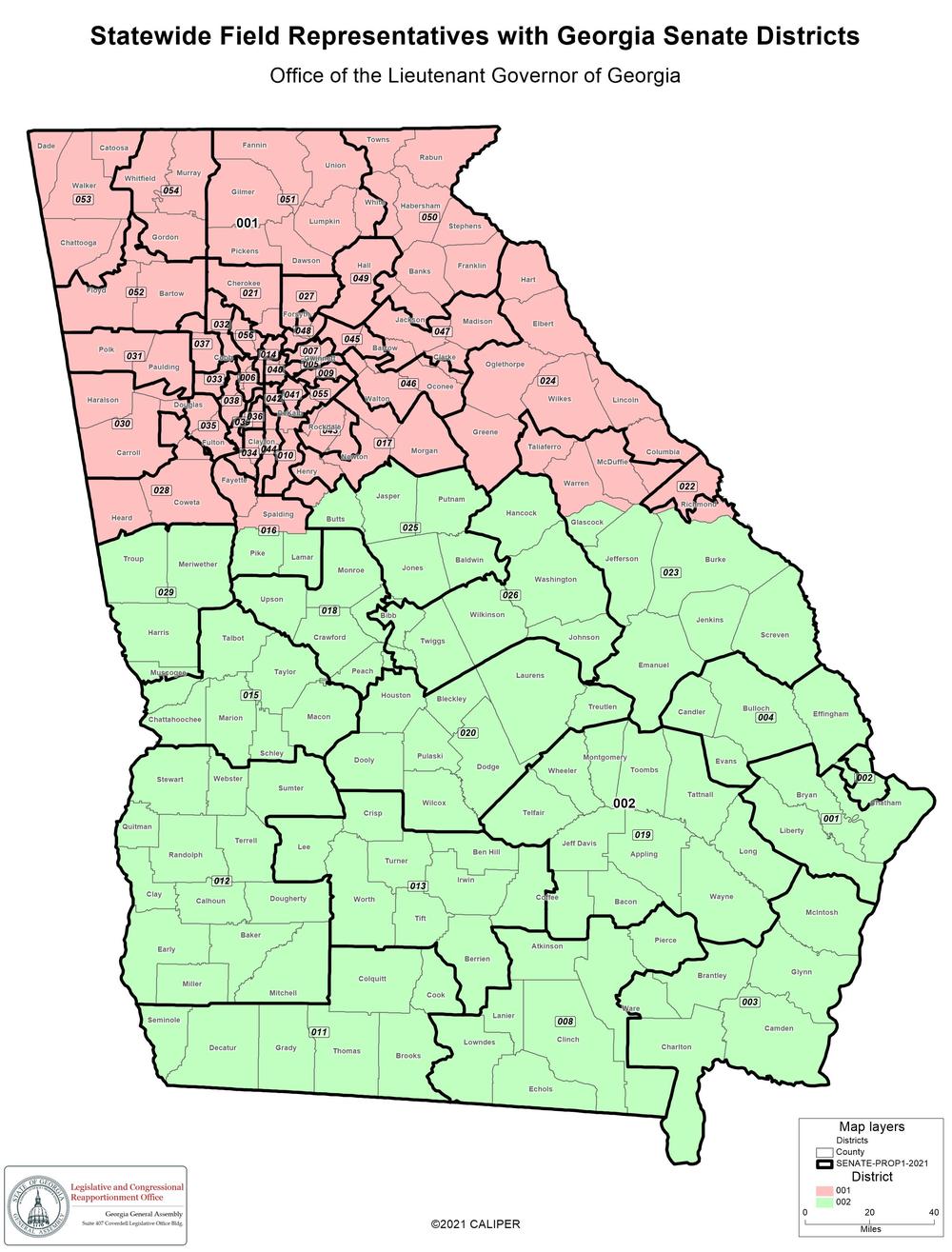 Statewide Field Representatives Lieutenant Governor Of Georgia   LG  Statewide Field Reps  Map  Senate Over 2024 